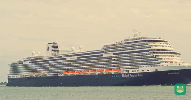 Koningsdam on the Nieuwe Waterweg near Hoek van Holland, July 2016