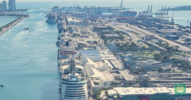 Cruise ships docked at PortMiami (PortMiami)