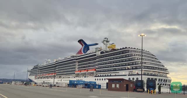 Carnival Spirit at Ogden Point in May 2025; archival ship photo, not the October 2026 delay.