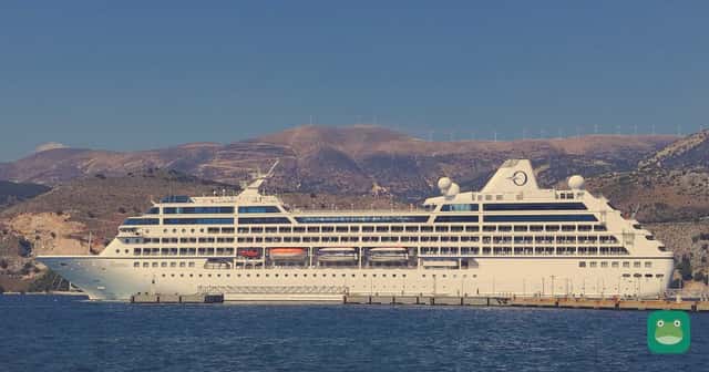 The future Ambella as Oceania's Sirena at Argostoli, 2018