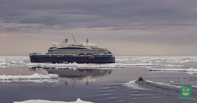 Le Commandant Charcot in the Arctic during Operation Tugaalik in June 2024; archival ship photo, not an Antarctic voyage.