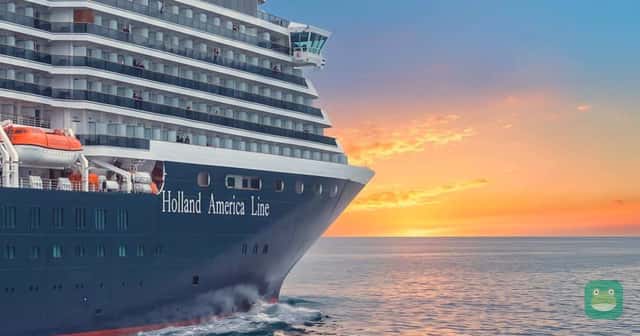 Holland America Line ship at sea; representative fleet photograph