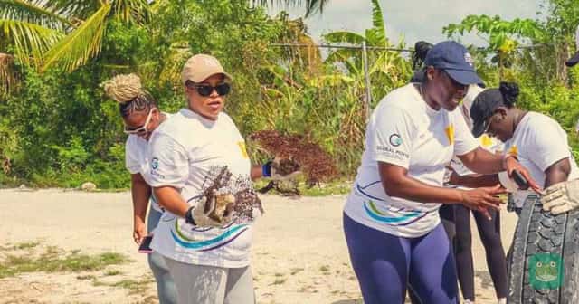 Nassau Cruise Port cleanup volunteers at Bonefish Pond National Park