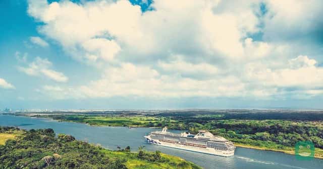 Coral Princess in Gatun Lake, shown as a representative ship photograph. Port-agent contacts and return times must be checked for each day of the actual sailing.