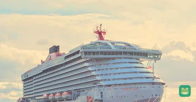 Virgin Voyages' Scarlet Lady in Liverpool, February 2020. Her Miami round trips are closed-loop cruises, where US citizens can sail without a passport.