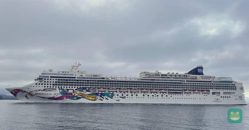 Norwegian Jewel approaching Icy Strait Point, Alaska, July 2022