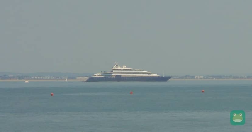 Scenic Eclipse II in the Solent, seen from Cowes, England, June 2023