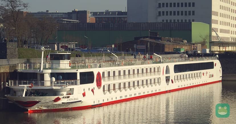 A-ROSA Brava fitting out in Cologne's Deutz harbor before her christening, March 2011