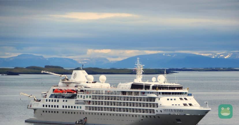 Silver Wind at anchor off Stykkishólmur, Iceland, 2022