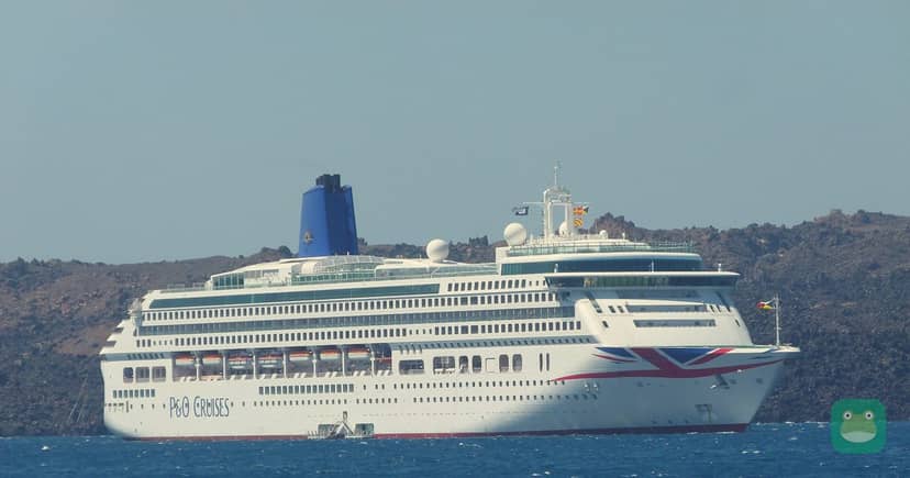 Aurora at anchor off Santorini, Greece, August 2015