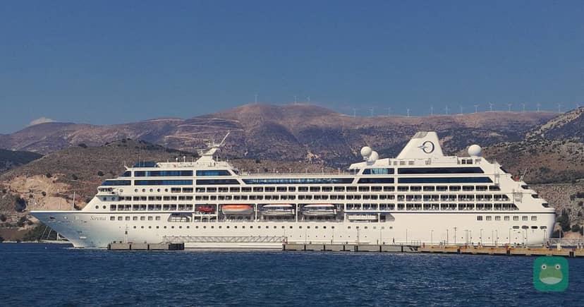The ship as Oceania's Sirena at Argostoli, 2018
