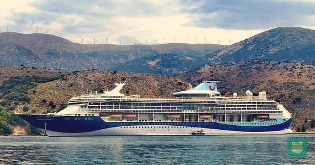 Marella Discovery 2 anchored at Argostoli, Kefalonia, 2018