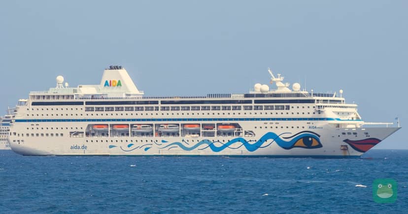AIDAmira off Playa de Las Teresitas, Tenerife, 2021